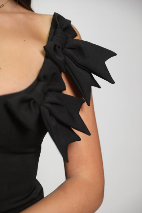 BOW DRESS BLACK