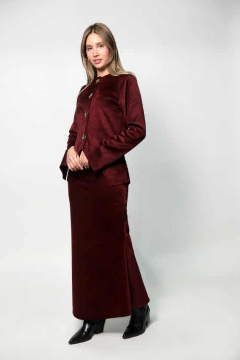 THE BURGUNDY SKIRT